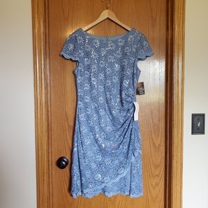 NWT Alex Evenings Blue Lace Dress